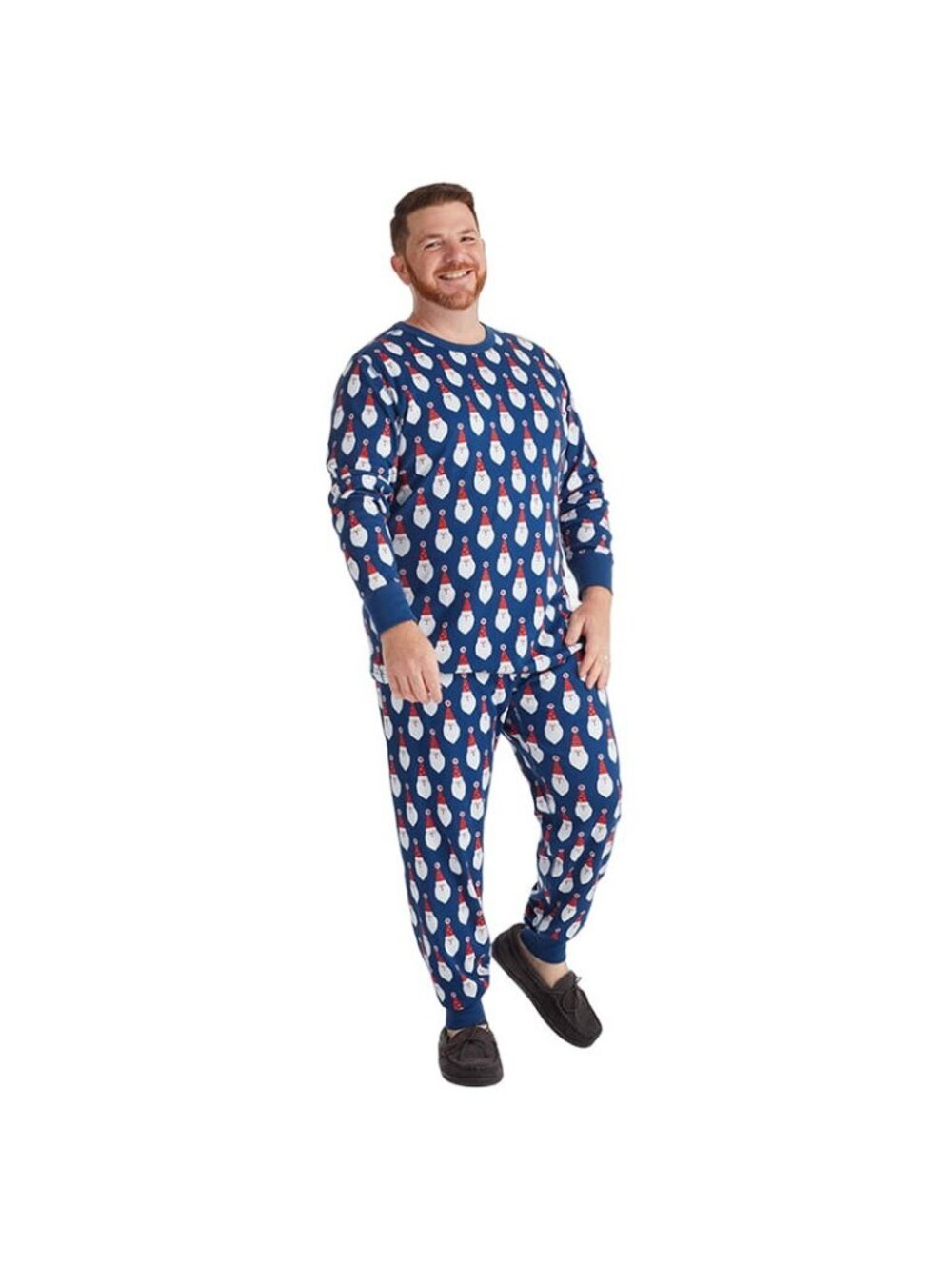 The Company Store Mens Santa Pajama Set Organic Cotton